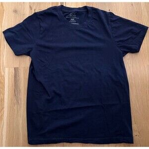 MAK3 Unisex Navy Solid Cotton Knit Crew Neck Short Sleeve T-Shirt Size S